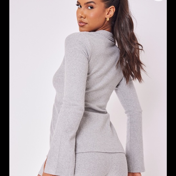 Prettylittlething ribbed grey cardigan - Picture 2 of 8